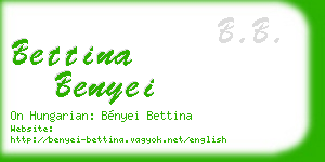bettina benyei business card