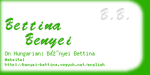 bettina benyei business card